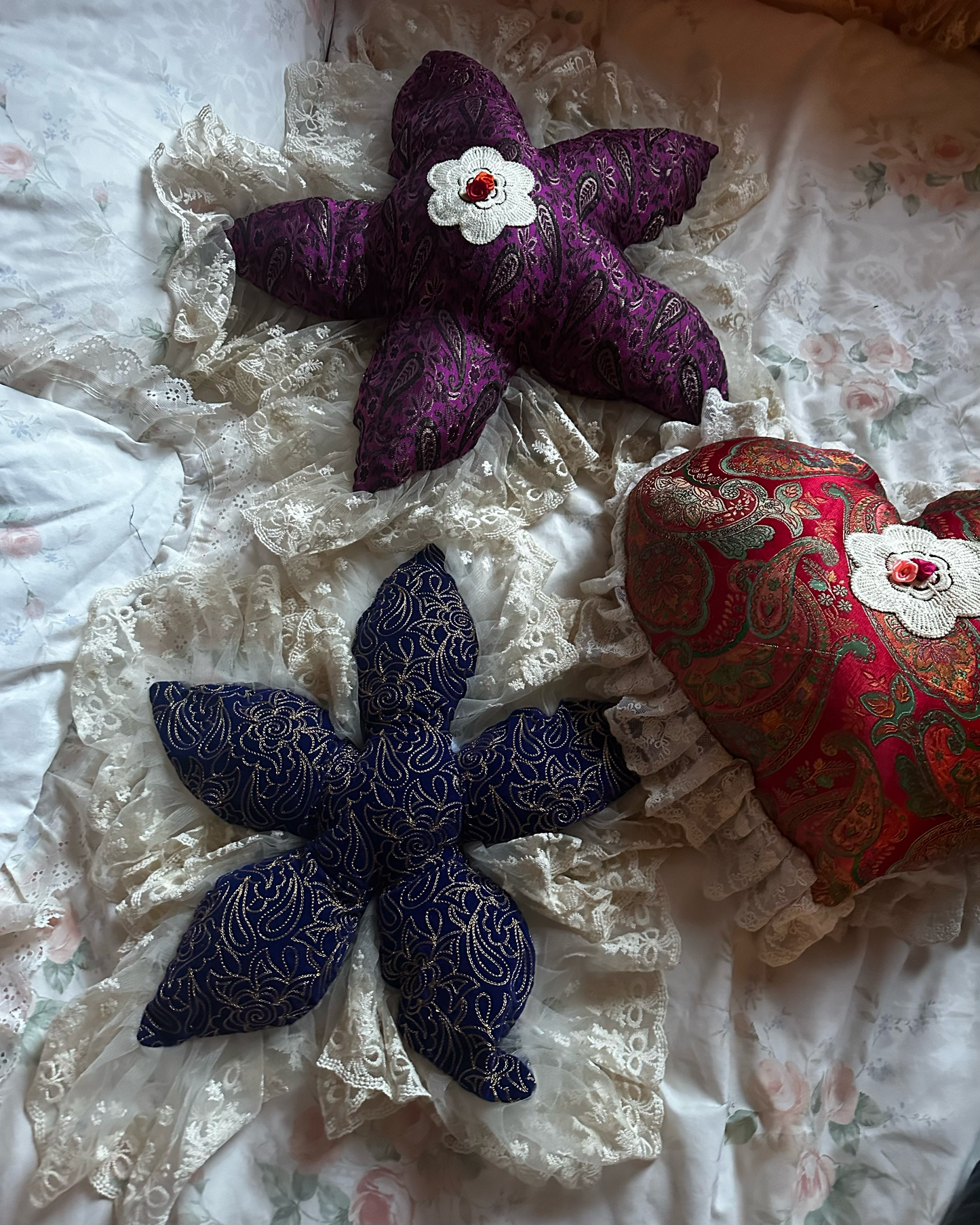 Flower Shaped Pillow in Moon