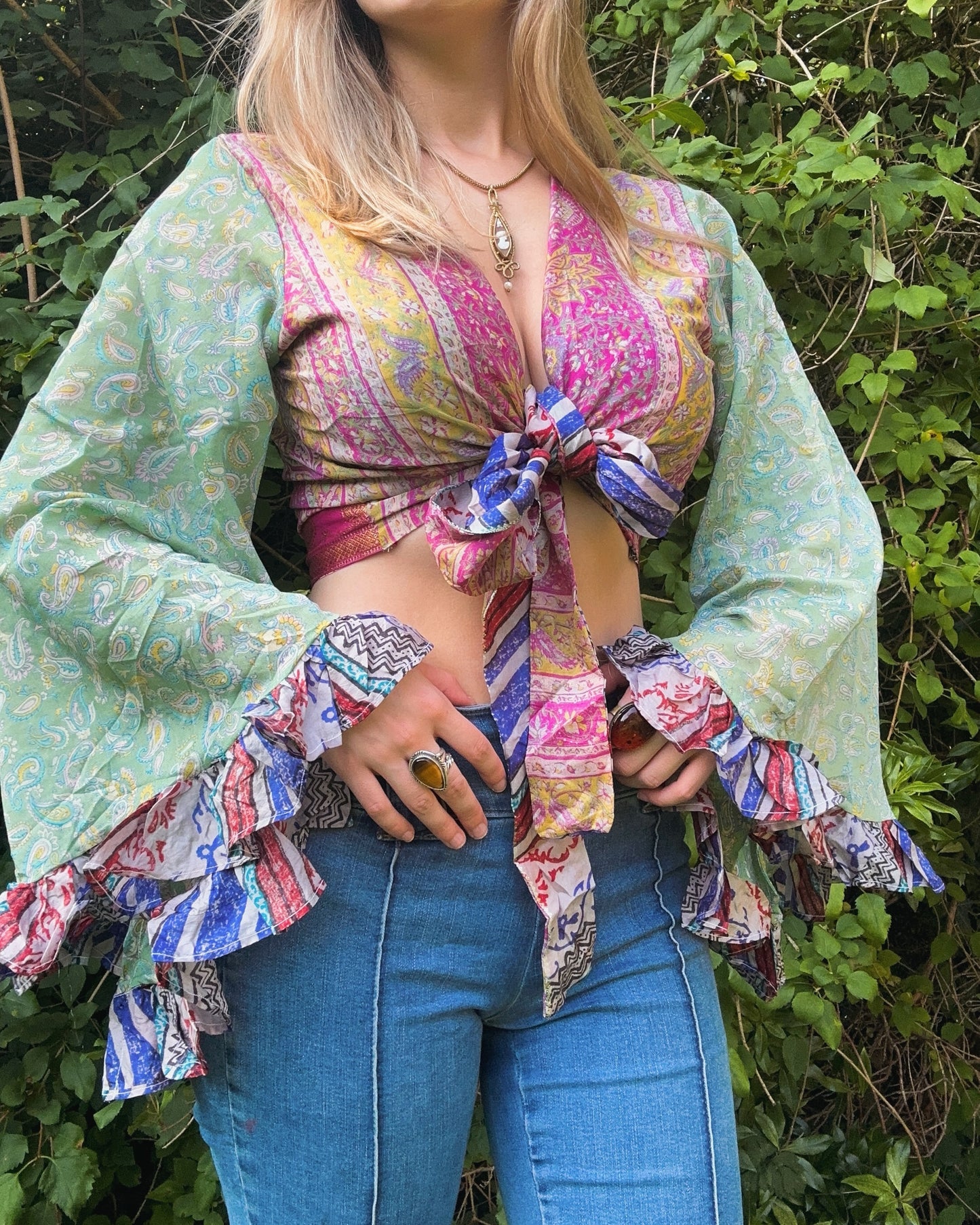 Ruffle Wrap Top in Yolanda