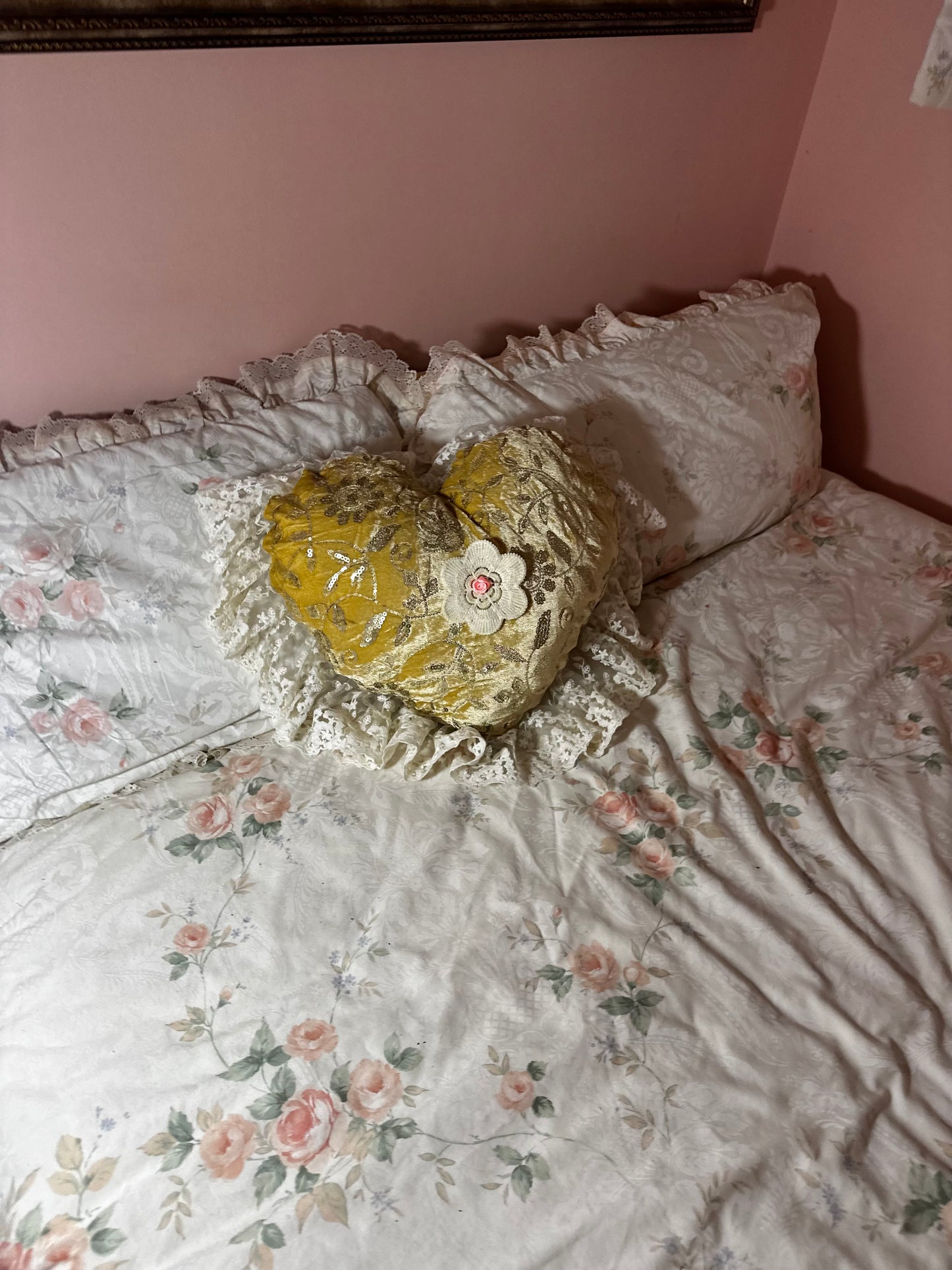 Heart Shaped Pillow in Angel