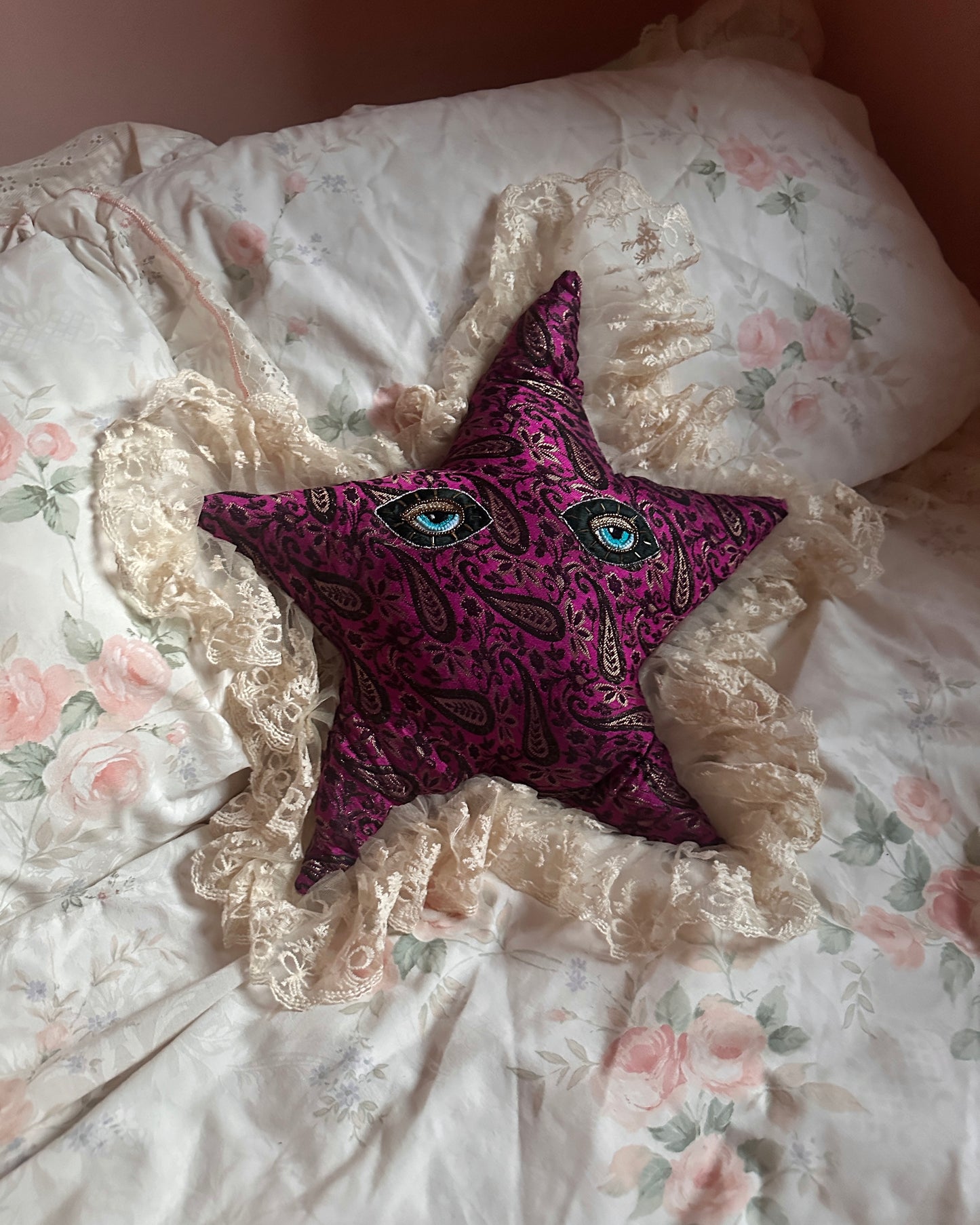 Star Face Shaped Pillow in Layla
