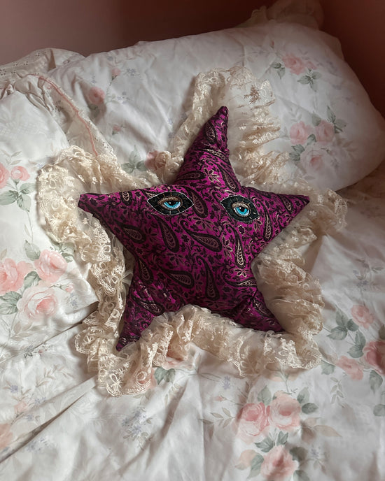 Star Face Shaped Pillow in Layla