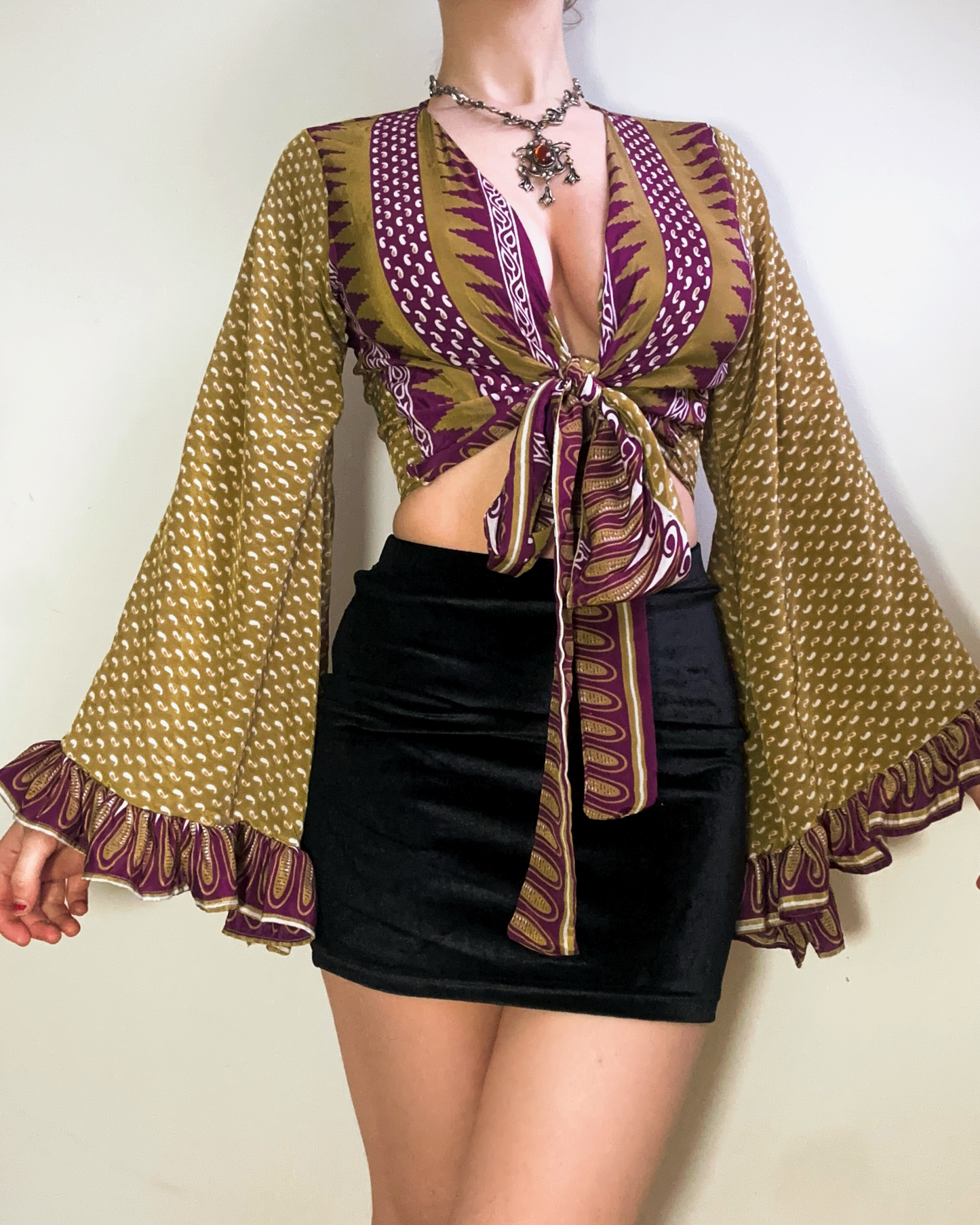 Ruffle Wrap Top in Polly