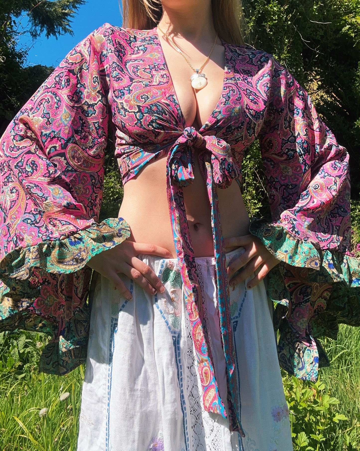 Ruffle Wrap Top in Lorelai