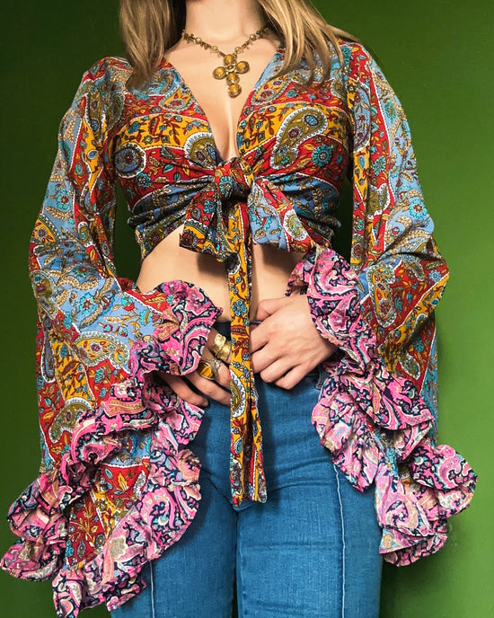 Ruffle Wrap Top in Magical Mystery