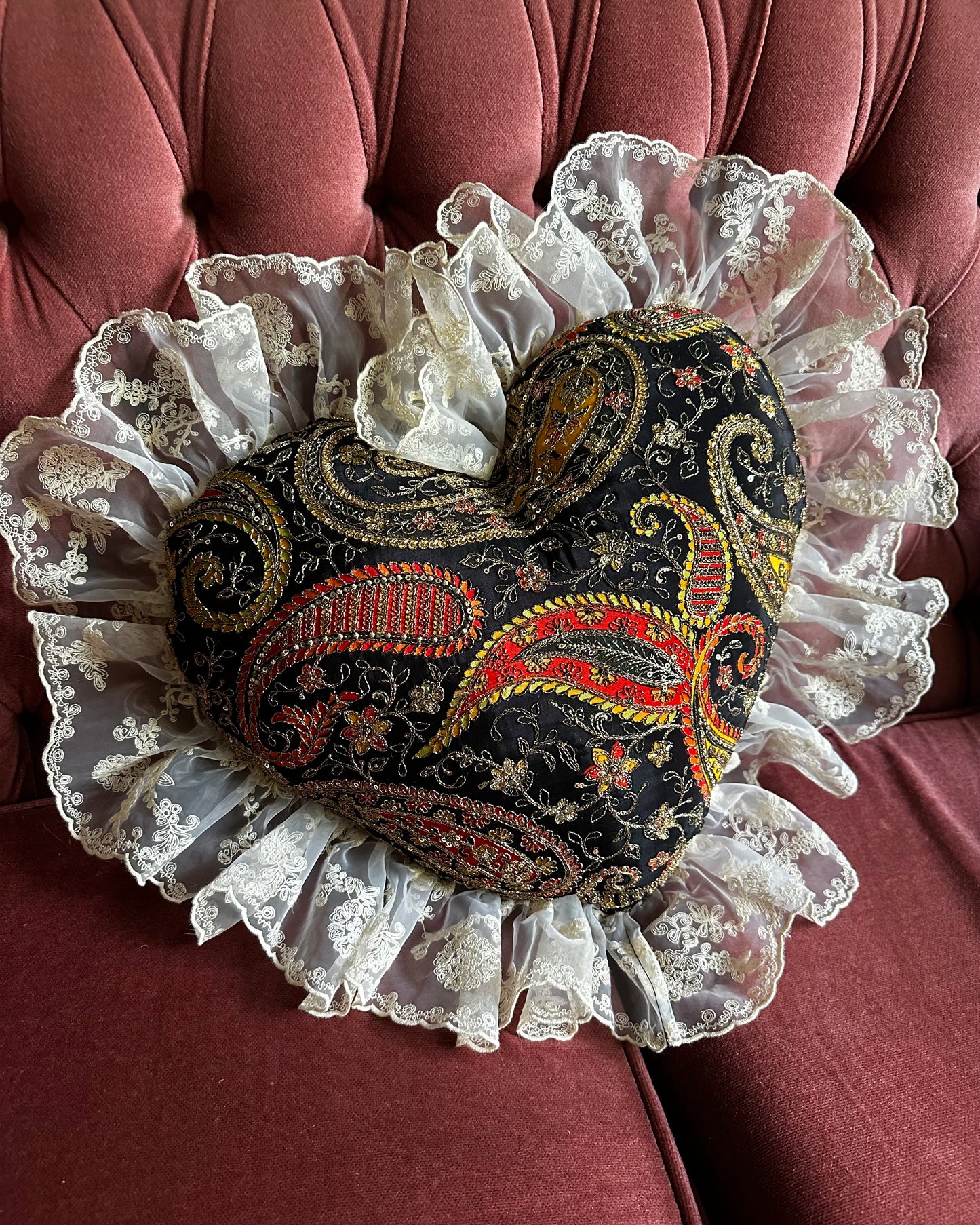 Heart Shaped Pillow in Morticia