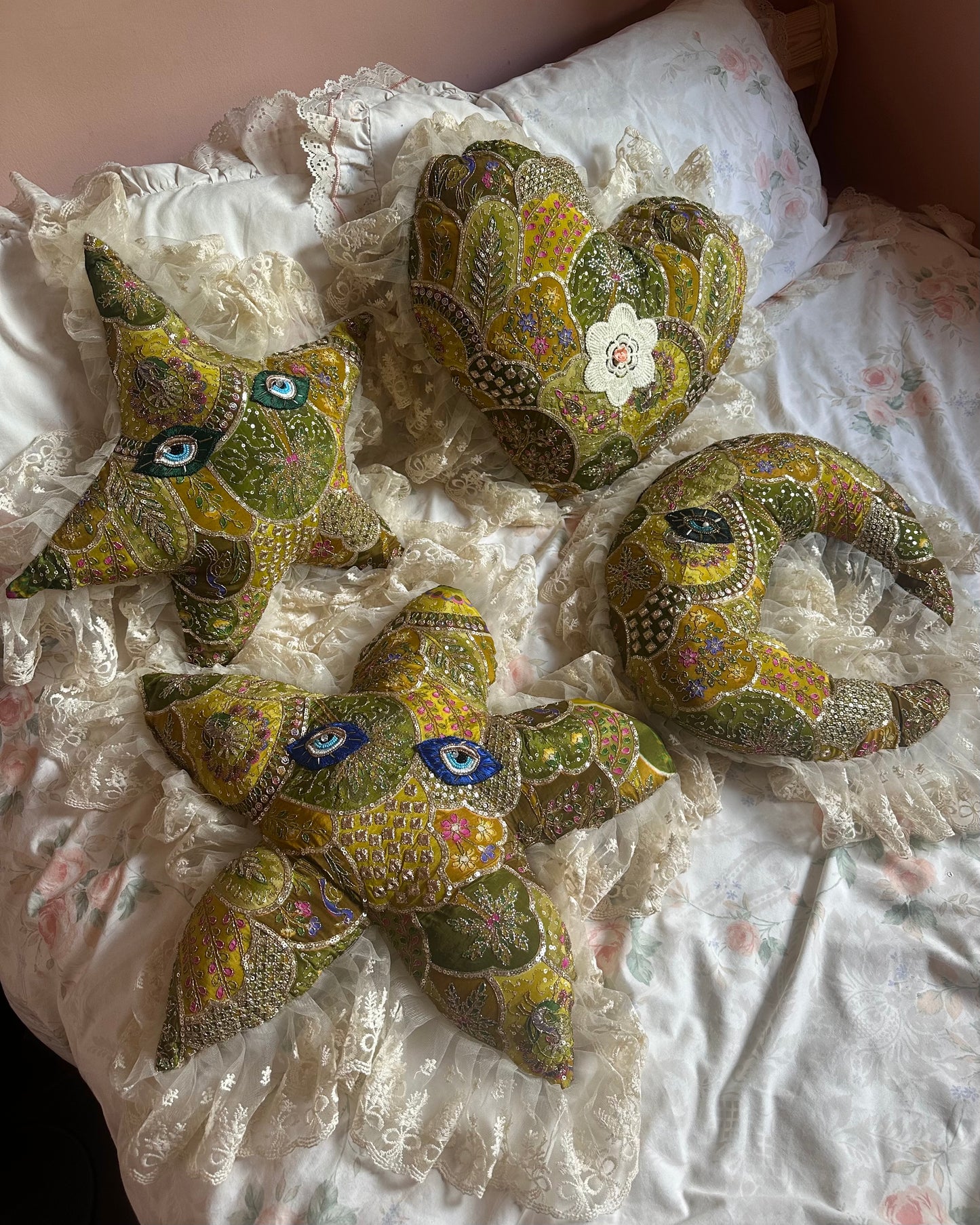Flower Face Shaped Pillow in Swamp Gator