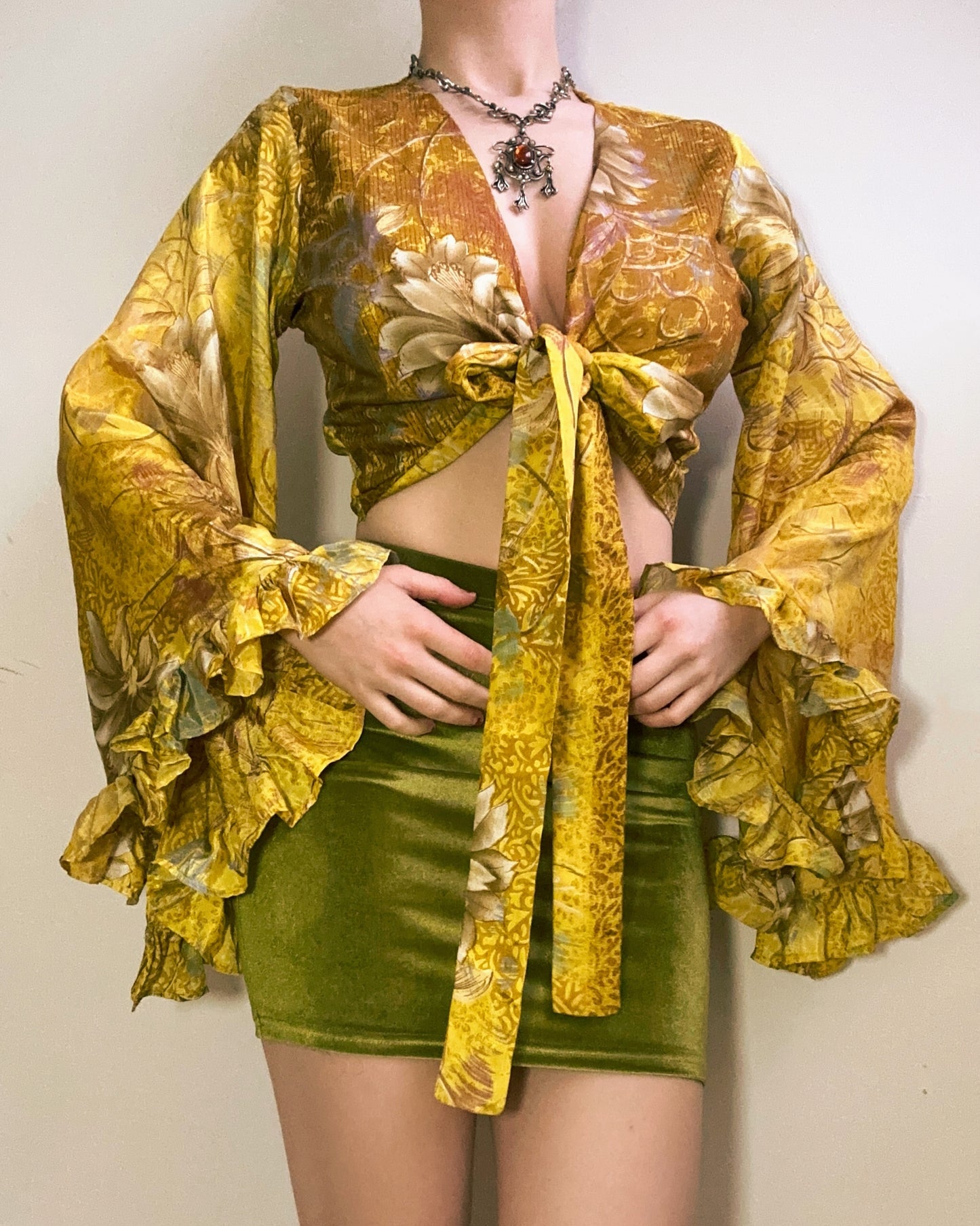 Ruffle Wrap Top in Sunbeam