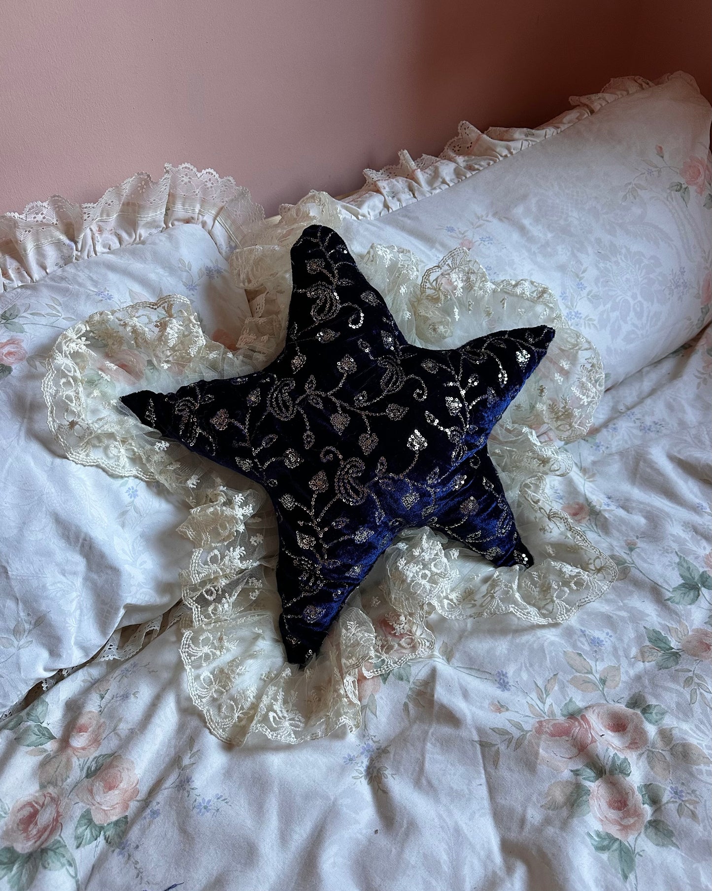 Wonky Star Shaped Pillow in Royal Blue