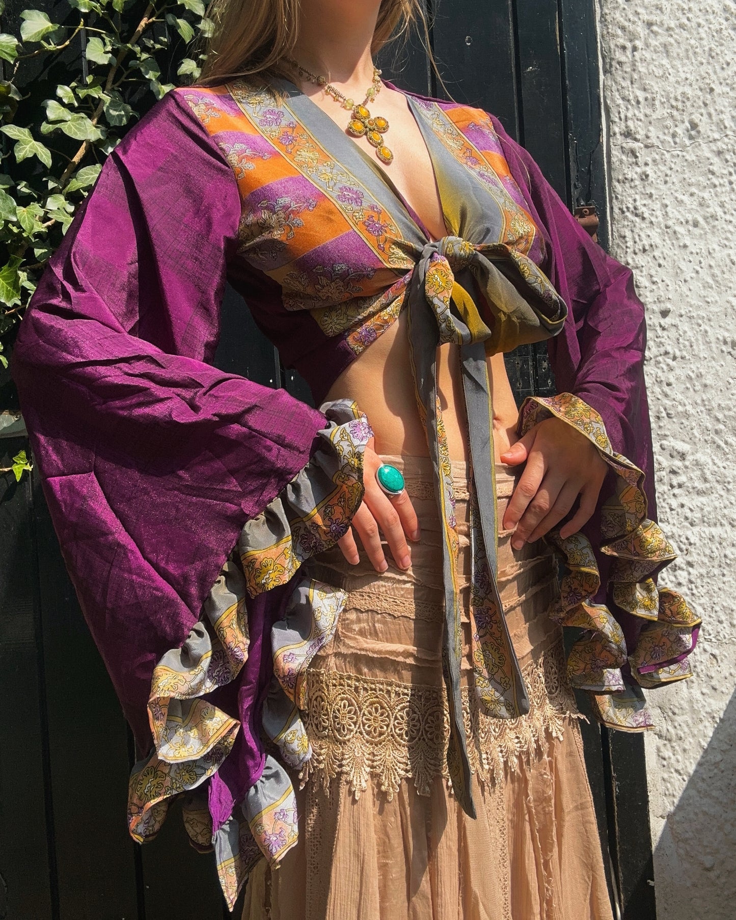 Ruffle Wrap Top in Wizard