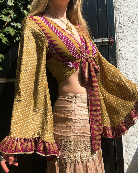 Ruffle Wrap Top in Polly