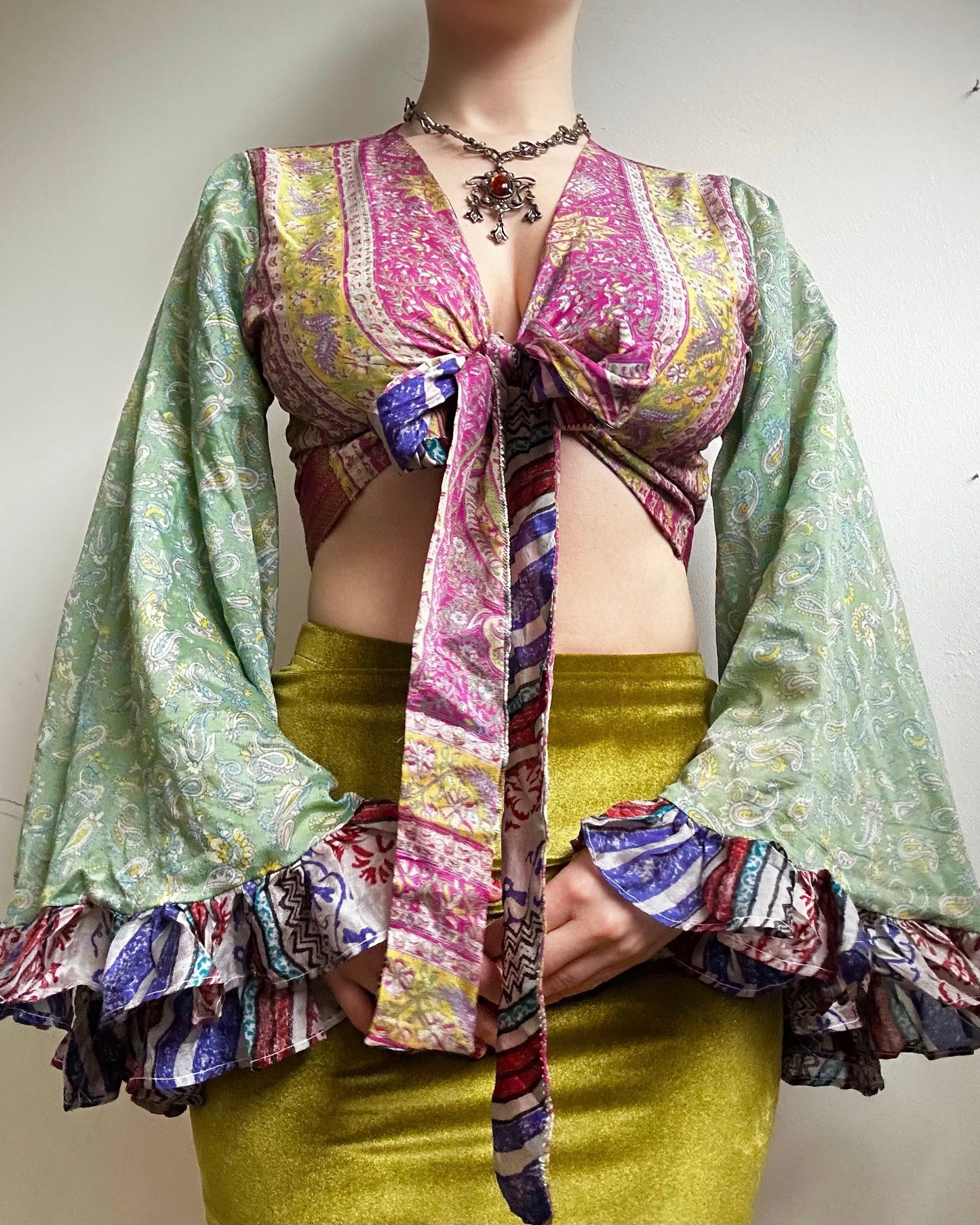 Ruffle Wrap Top in Yolanda