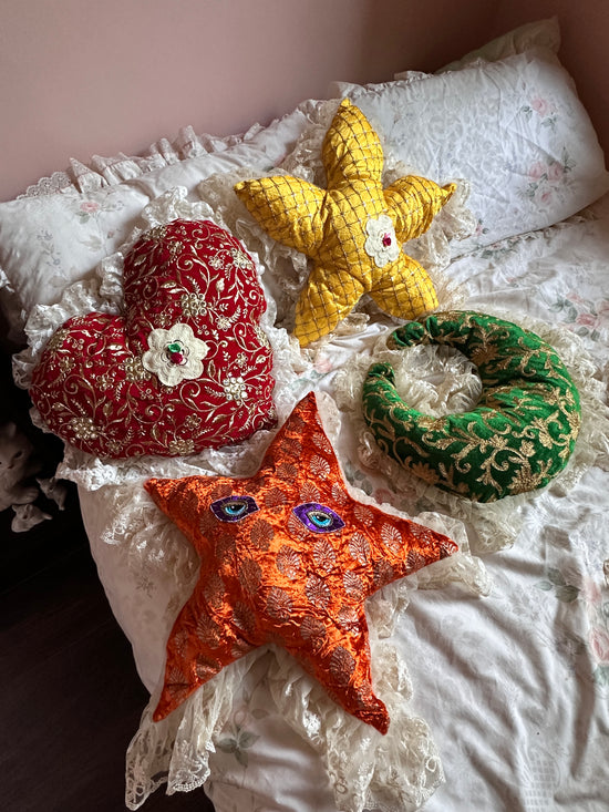 Flower Shaped Pillow in Starry Night