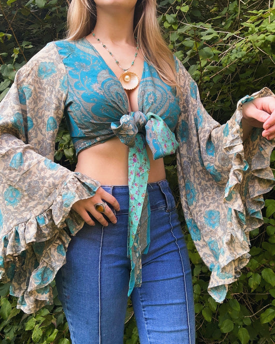 Ruffle Wrap Top in Dorothy