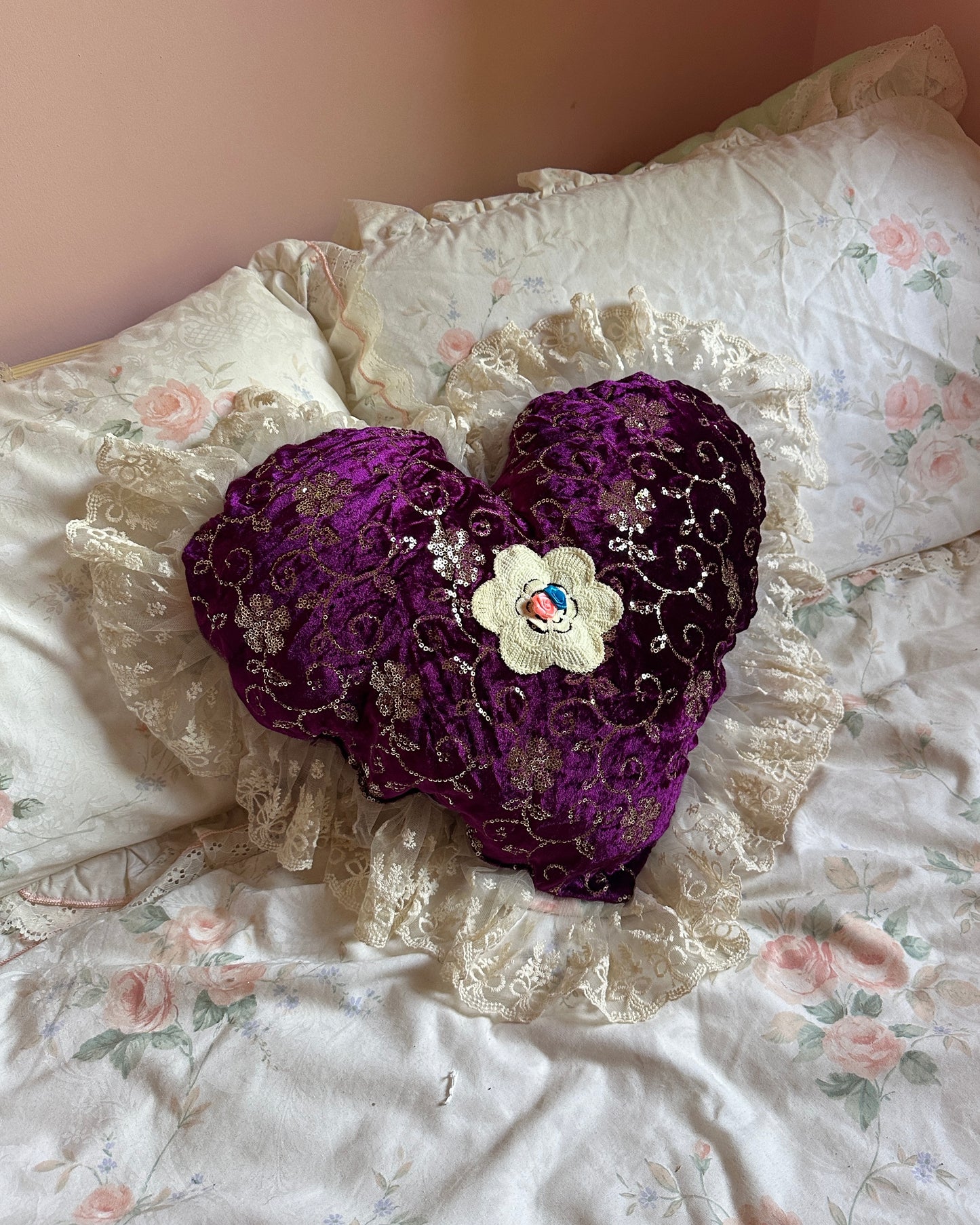Heart Shaped Pillow in Love Street