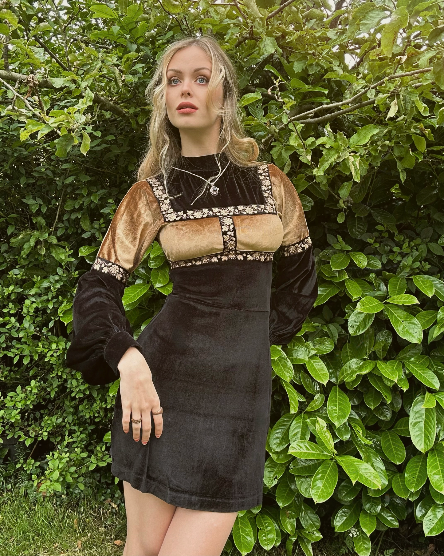 Medieval Mini-Dress in Black and Gold Boogie Child Medieval Mini-Dress in Black and Gold Boogie Child