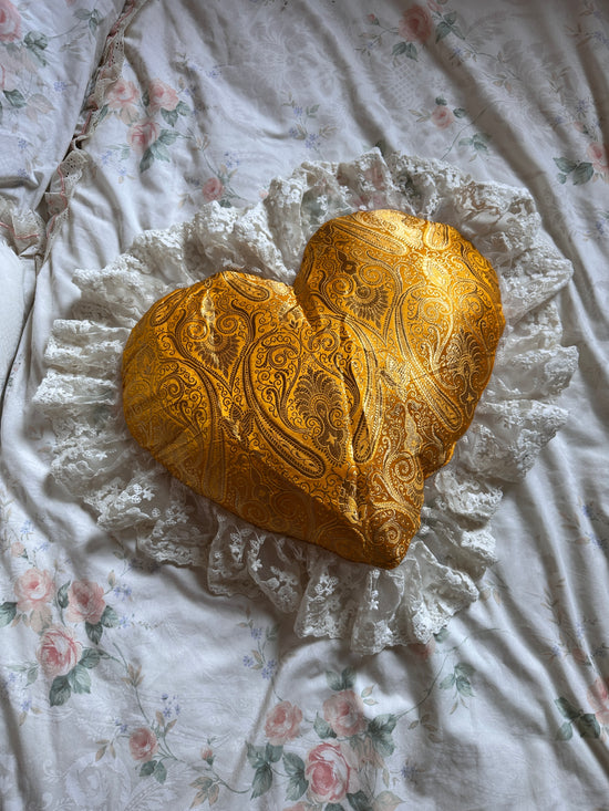 Heart Shaped Pillow in Sunbeam