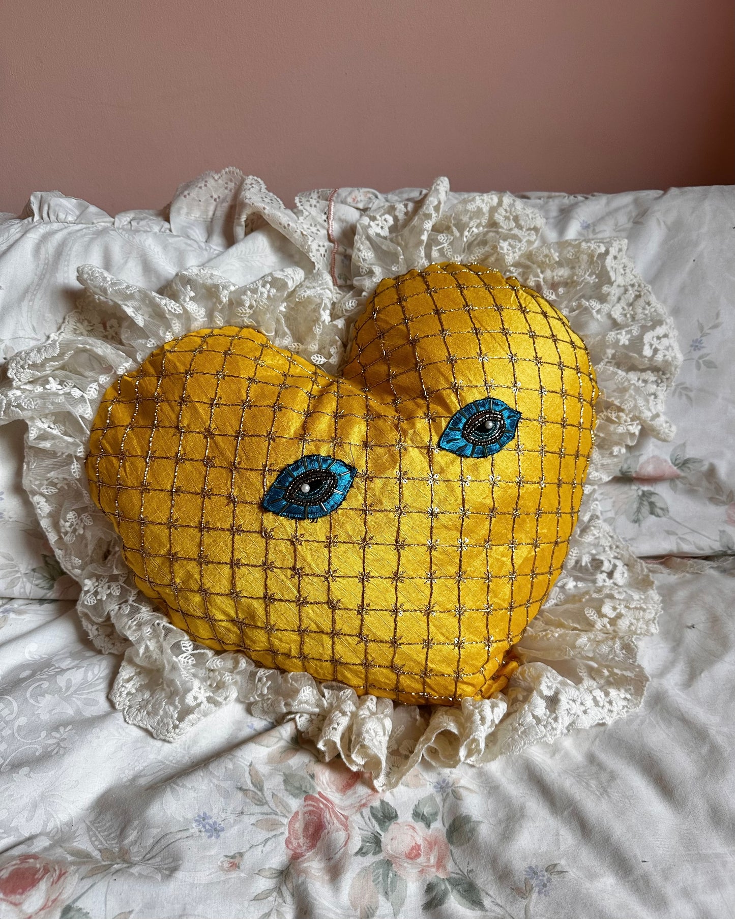 Heart Face Shaped Pillow in Starry Night