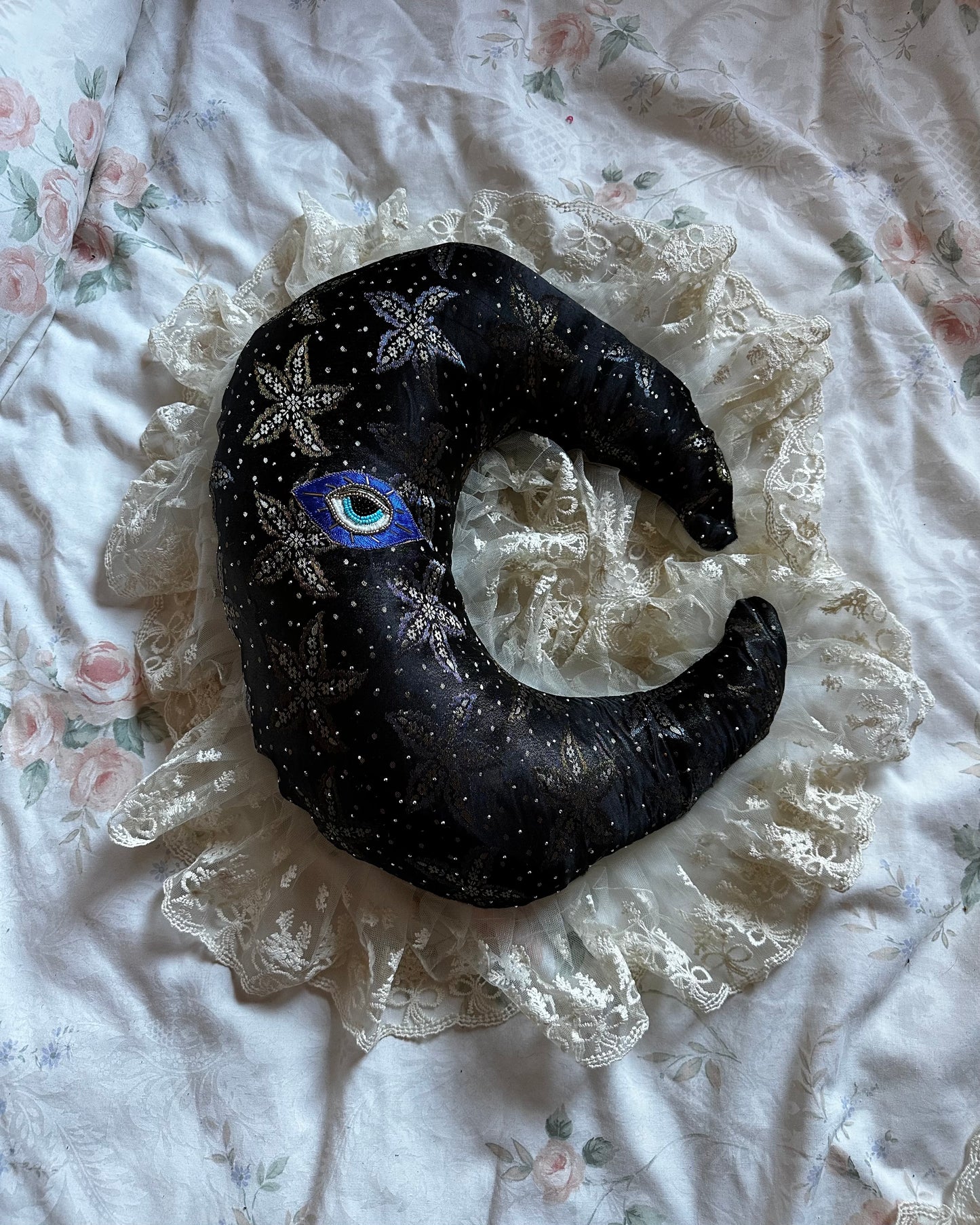 Moonface Shaped Pillow in Celestial