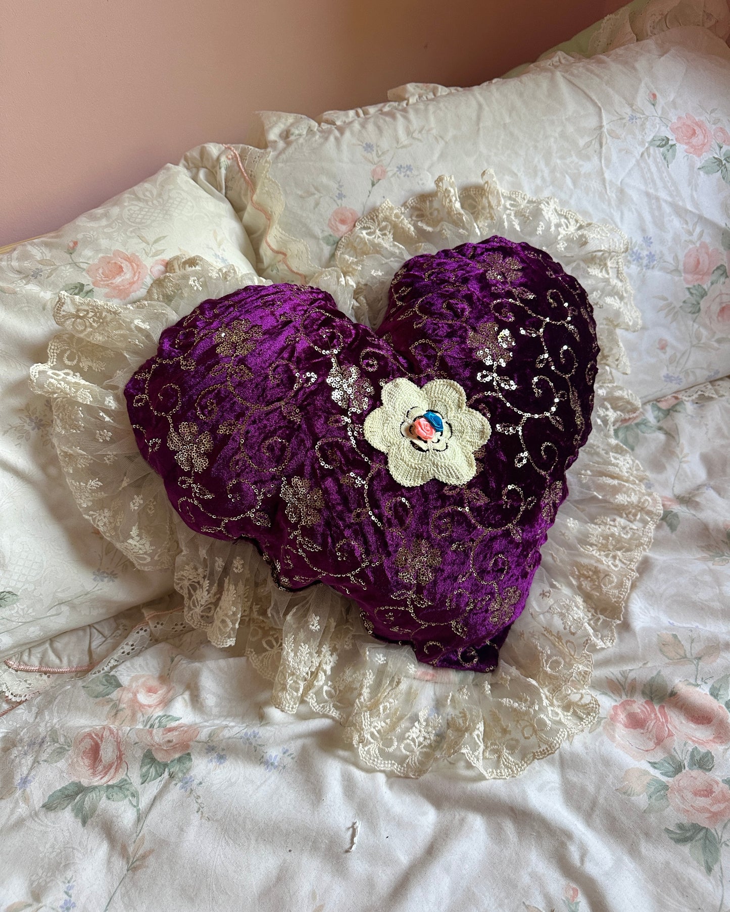 Heart Shaped Pillow in Love Street
