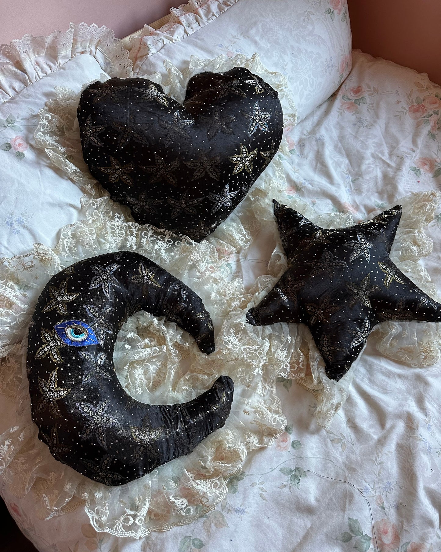 Moonface Shaped Pillow in Celestial