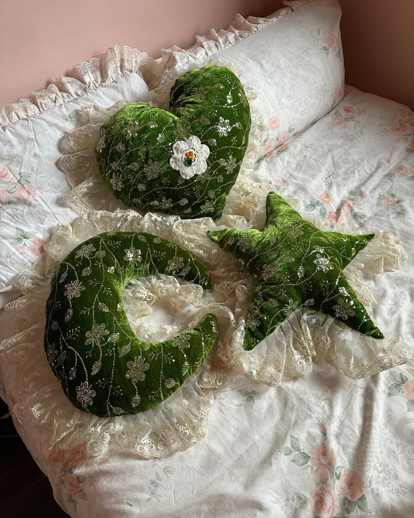 Wonky Star Shaped Pillow in Forest Fairy