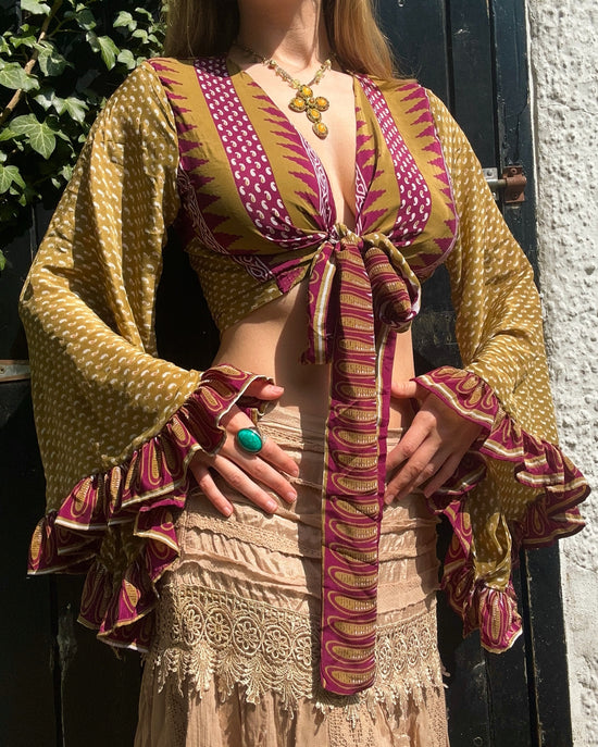 Ruffle Wrap Top in Polly