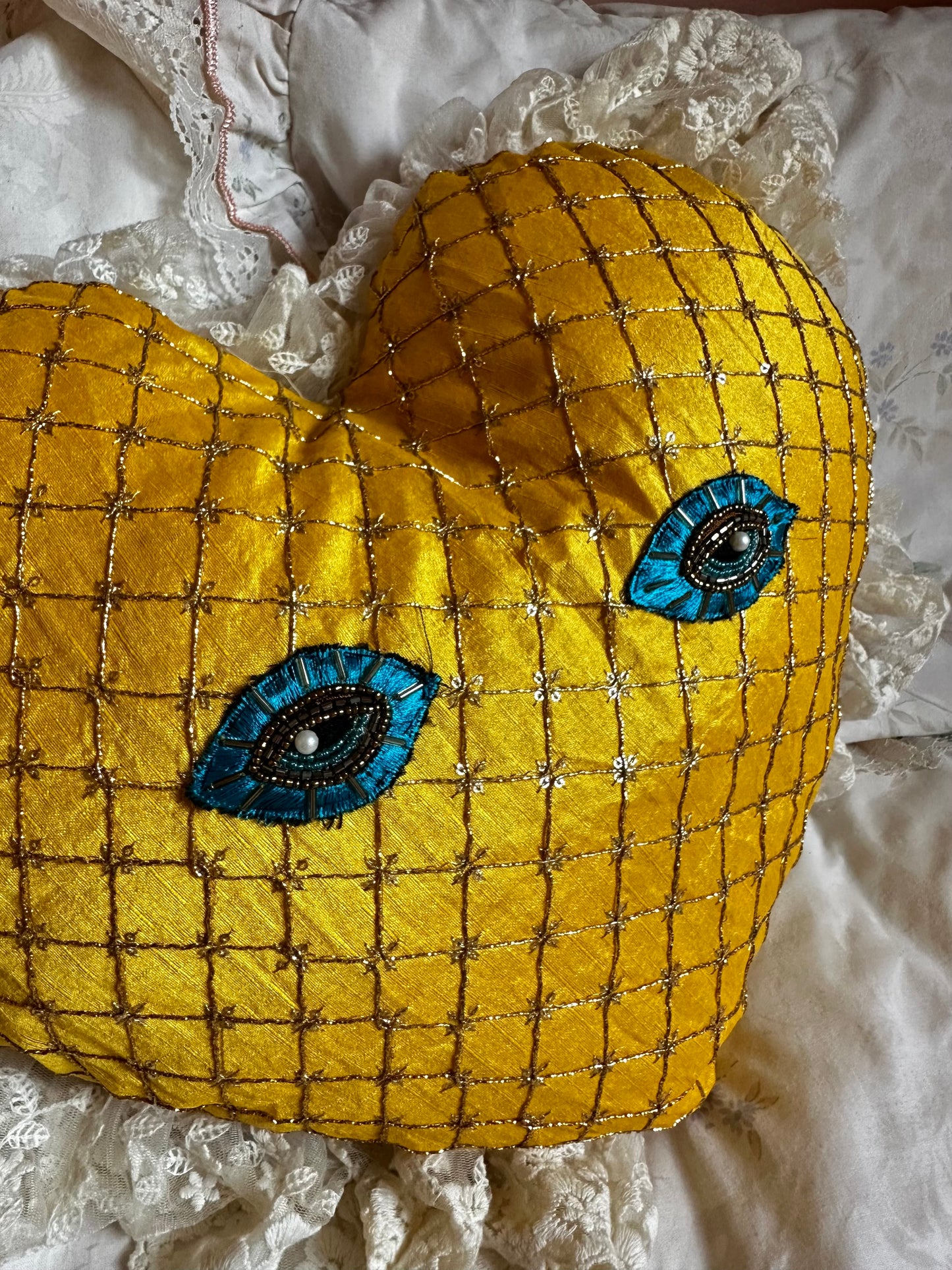 Heart Face Shaped Pillow in Starry Night