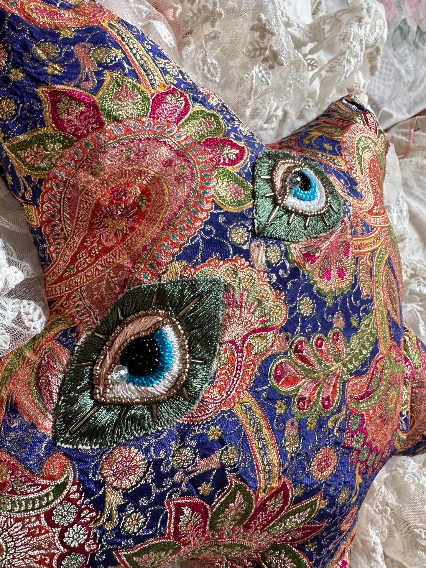 Star Face Shaped Pillow in Wintertime Love