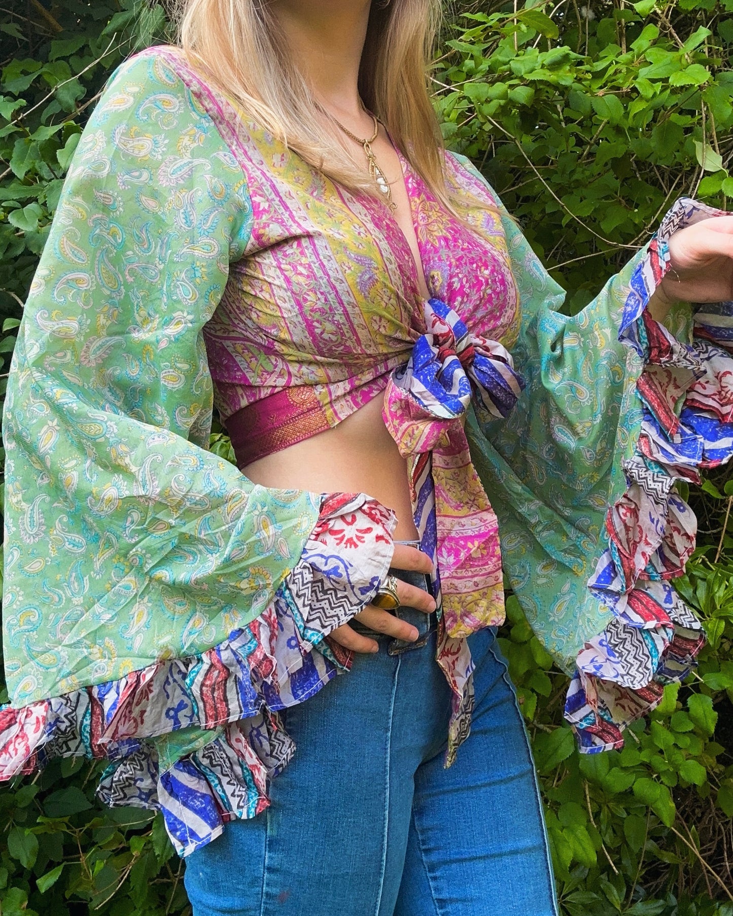 Ruffle Wrap Top in Yolanda