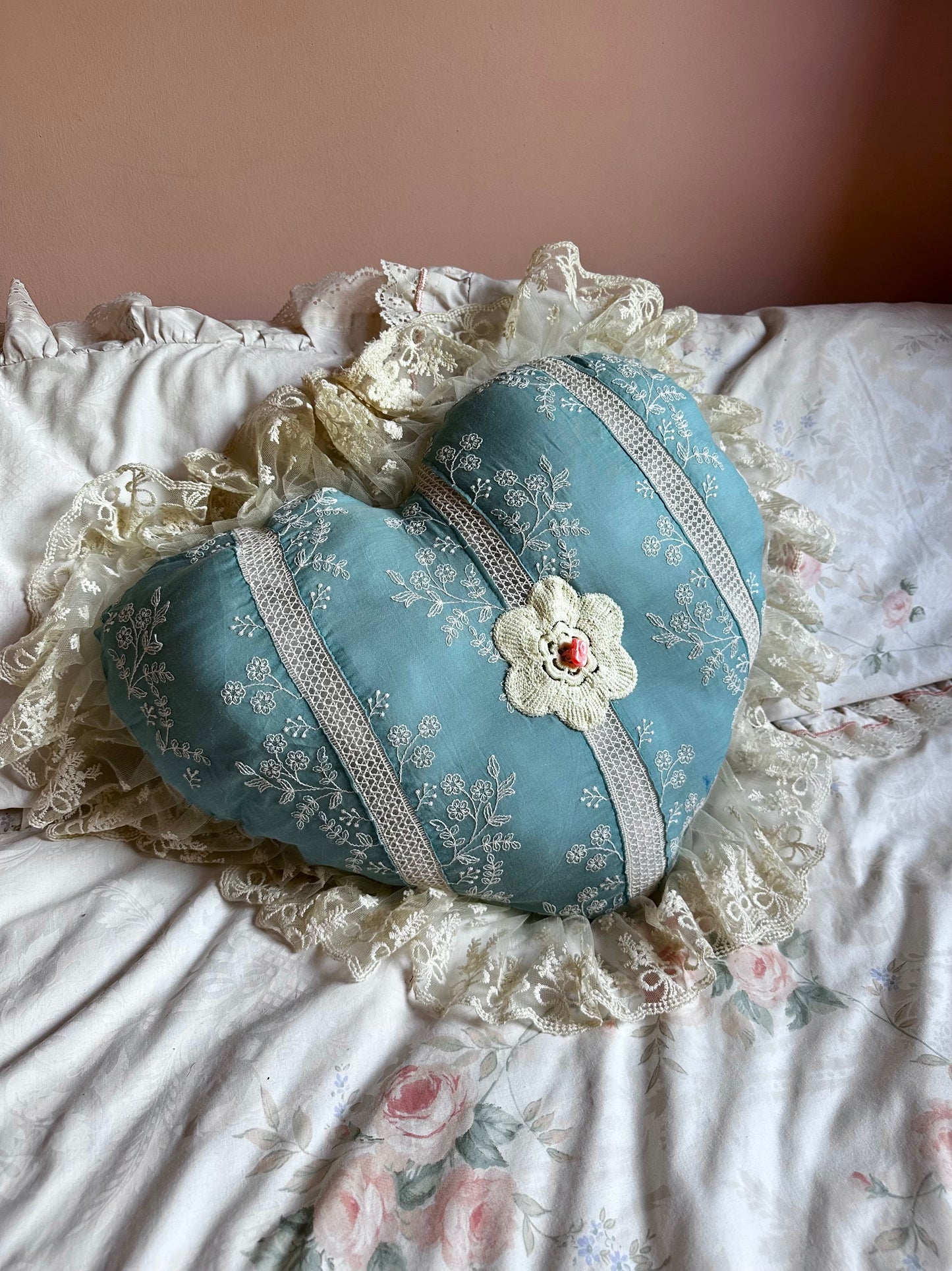 Heart Shaped Pillow in Coquette
