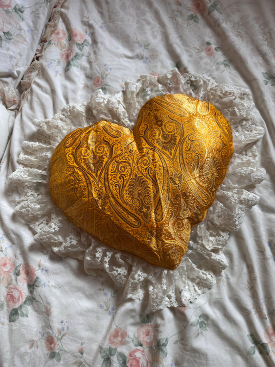 Heart Shaped Pillow in Sunbeam