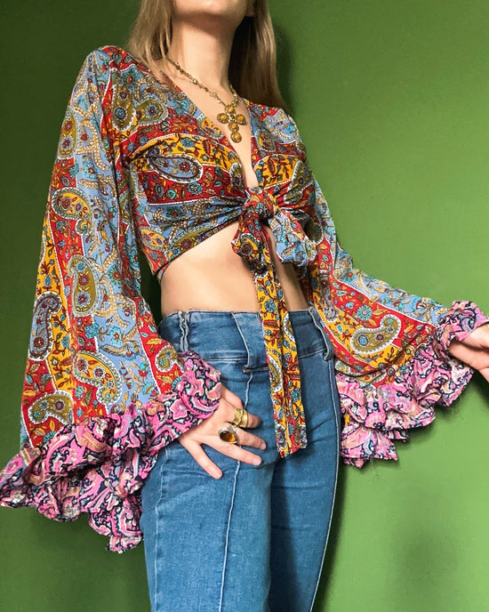 Ruffle Wrap Top in Magical Mystery