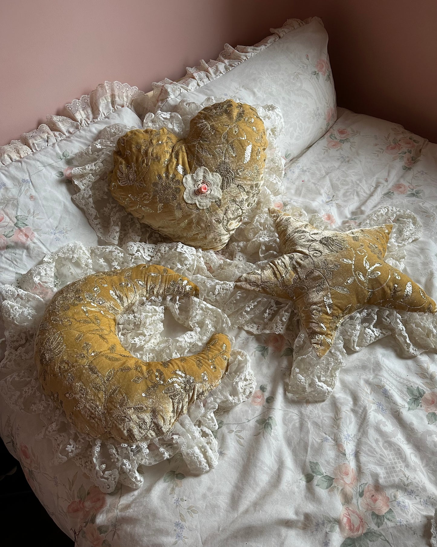 Heart Shaped Pillow in Angel