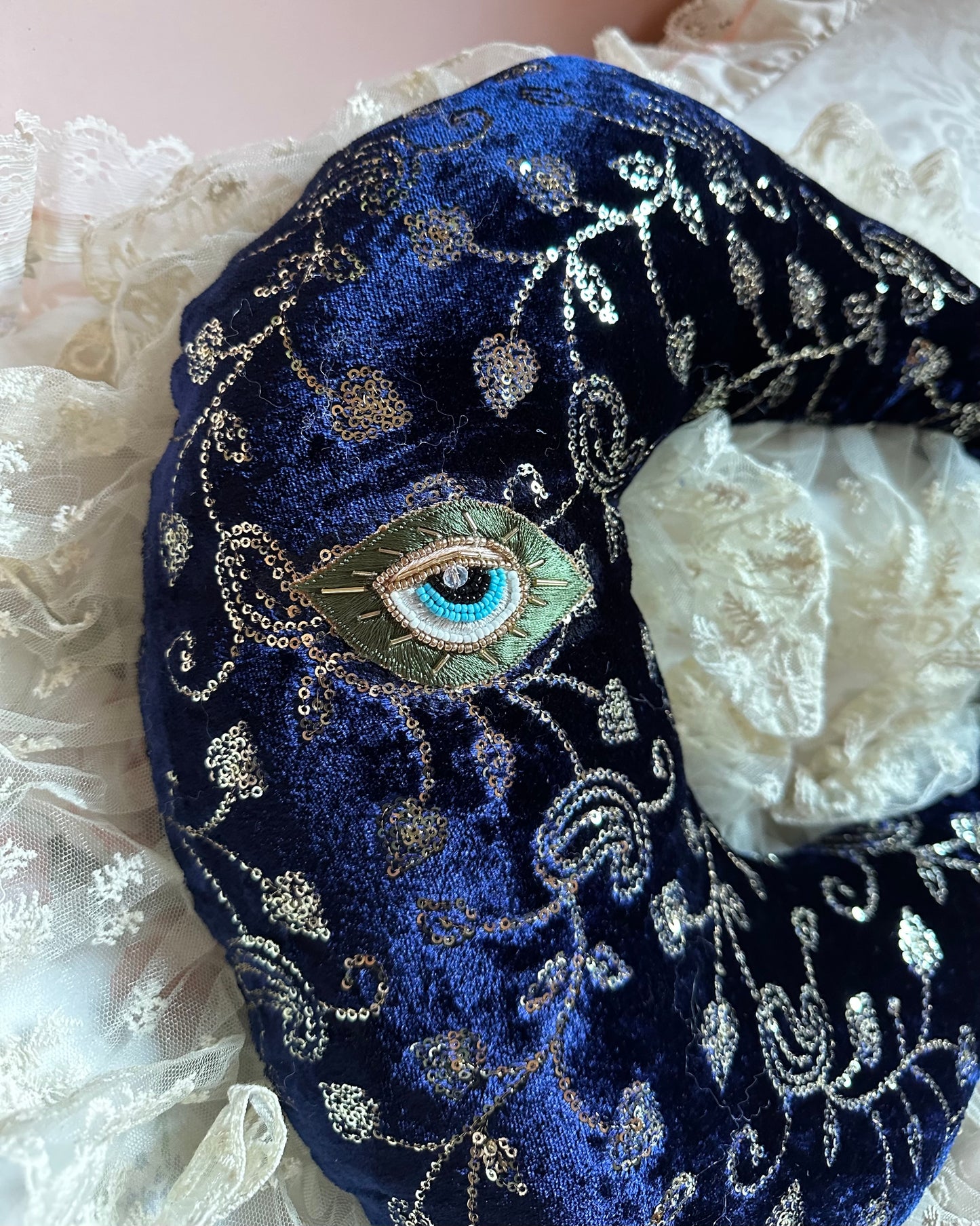 Moonface Shaped Pillow in Royal Blue