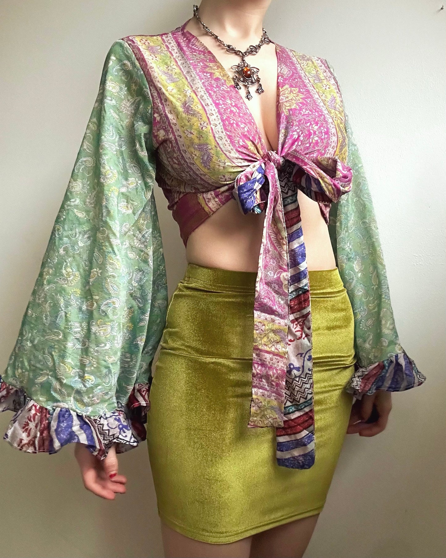 Ruffle Wrap Top in Yolanda