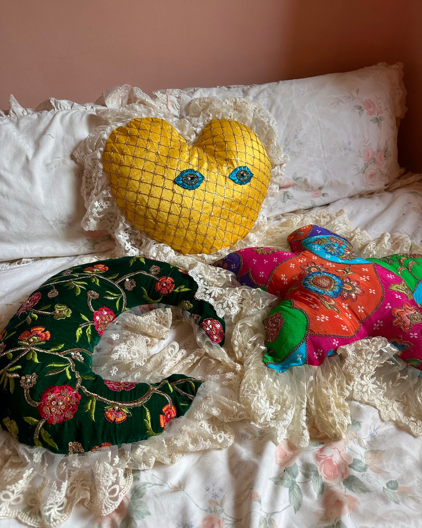 Heart Face Shaped Pillow in Starry Night