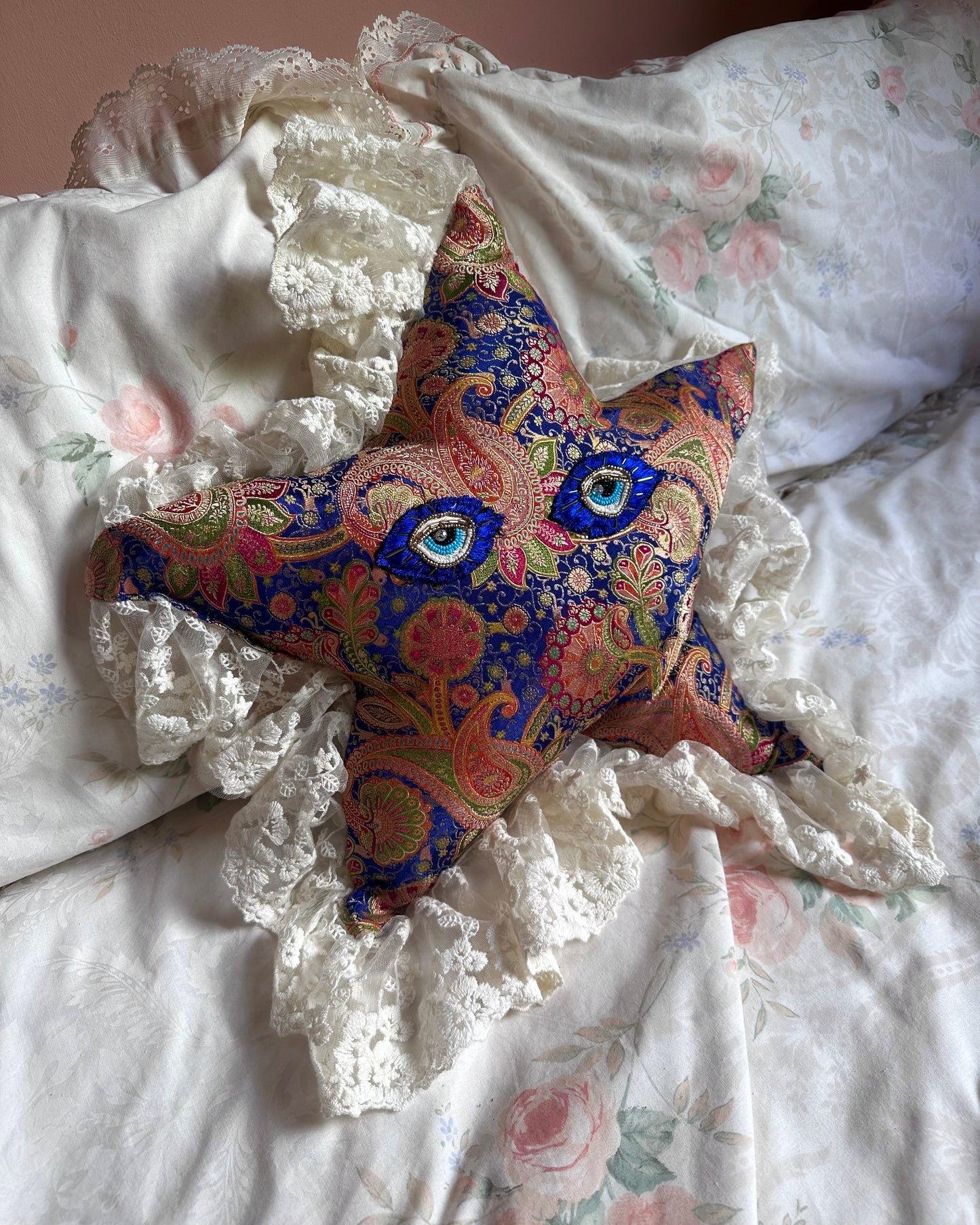 Star Face Shaped Pillow in Celine