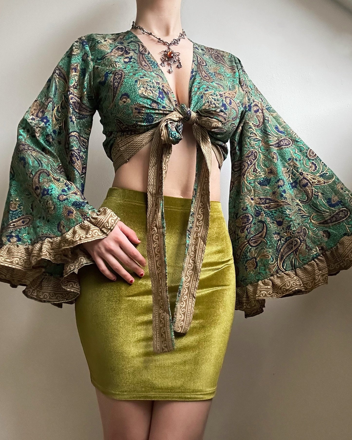 Ruffle Wrap Top in Herione