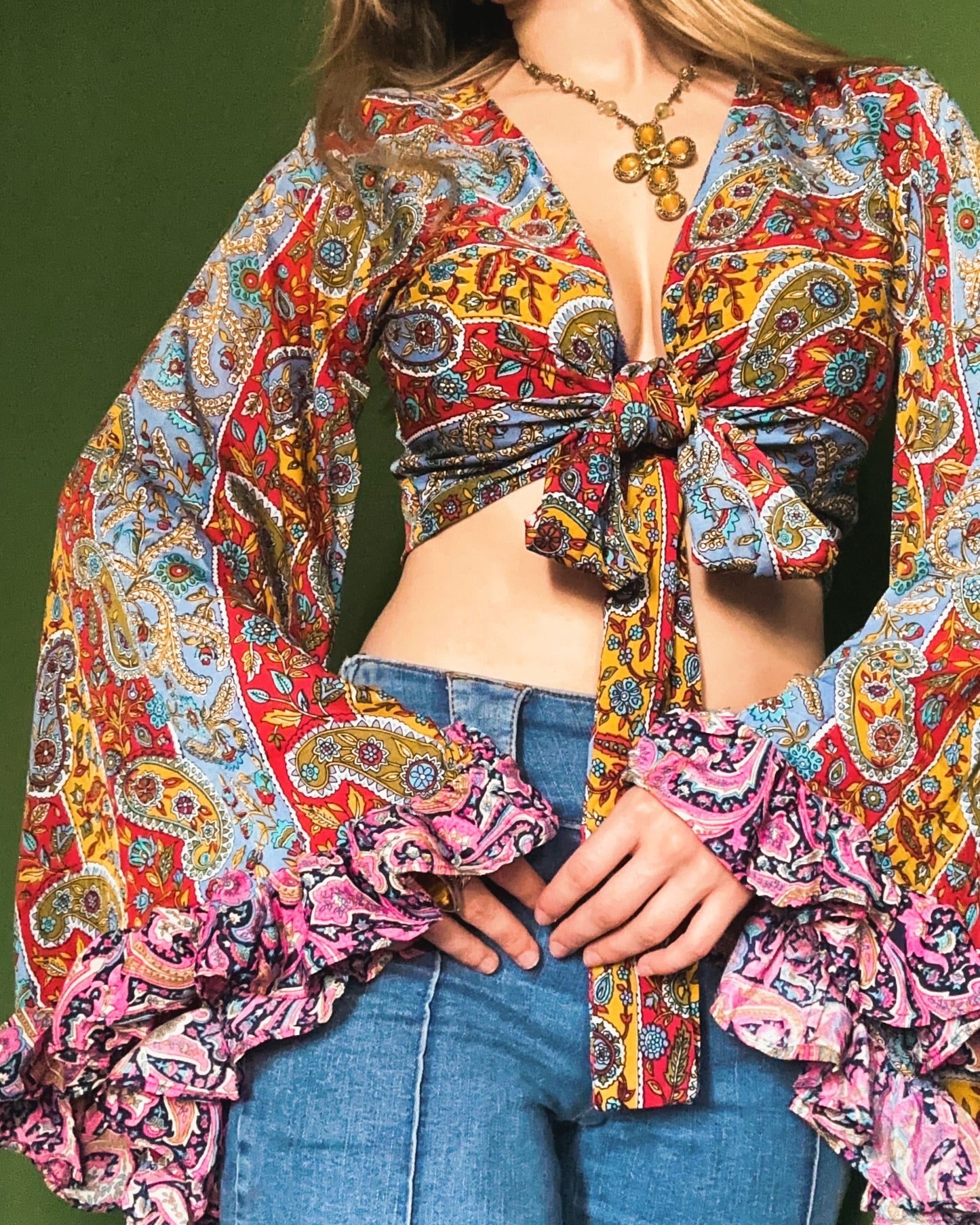 Ruffle Wrap Top in Magical Mystery