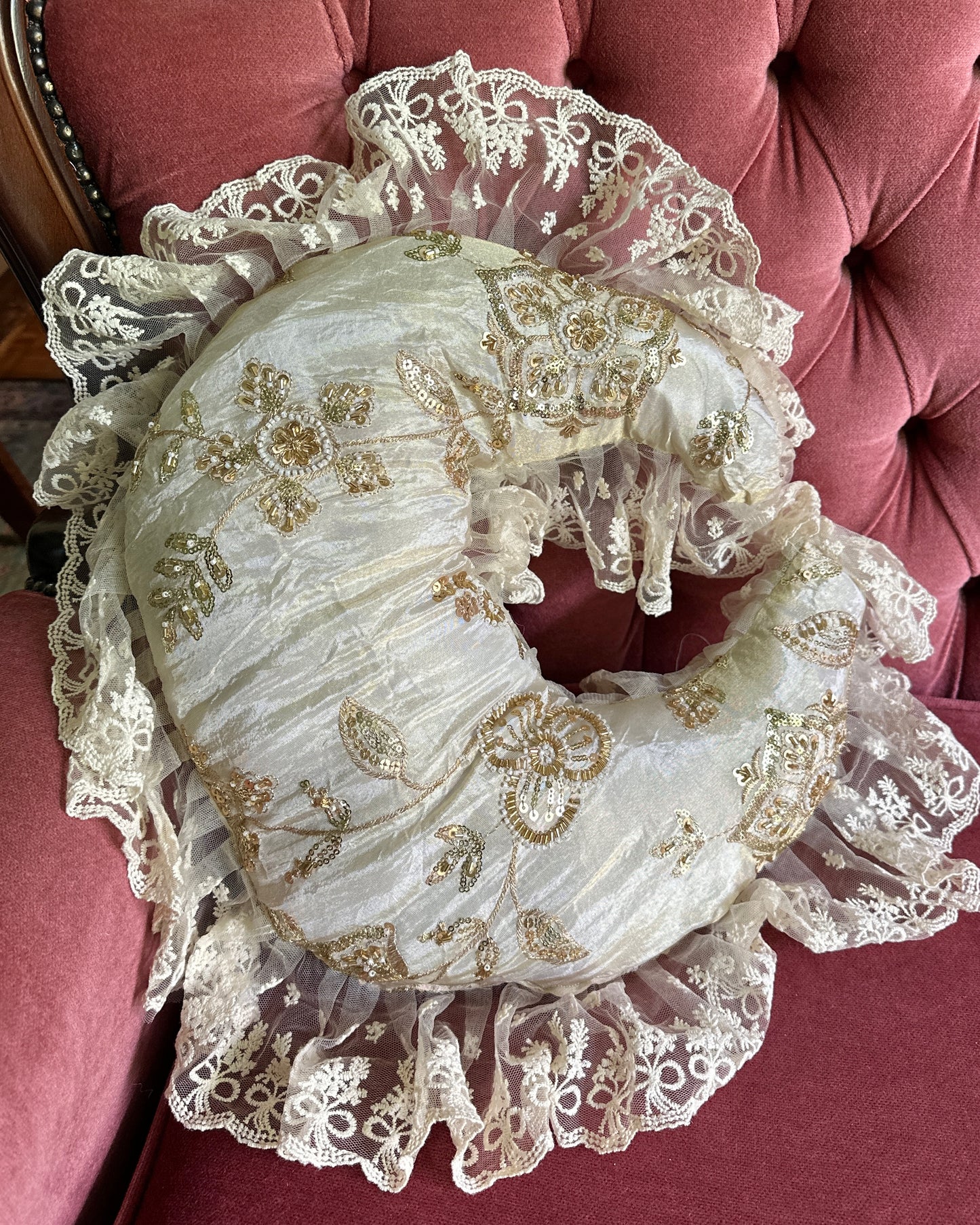 Moon Shaped Pillow in Moonglow