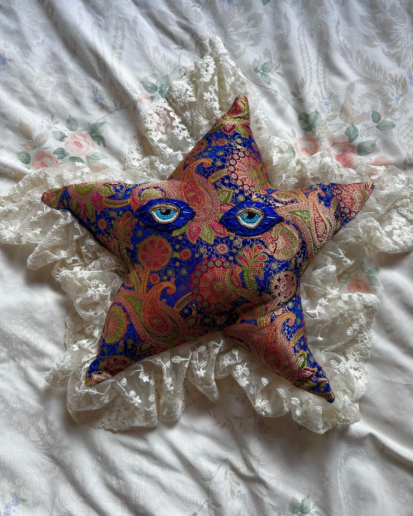 Star Face Shaped Pillow in Celine