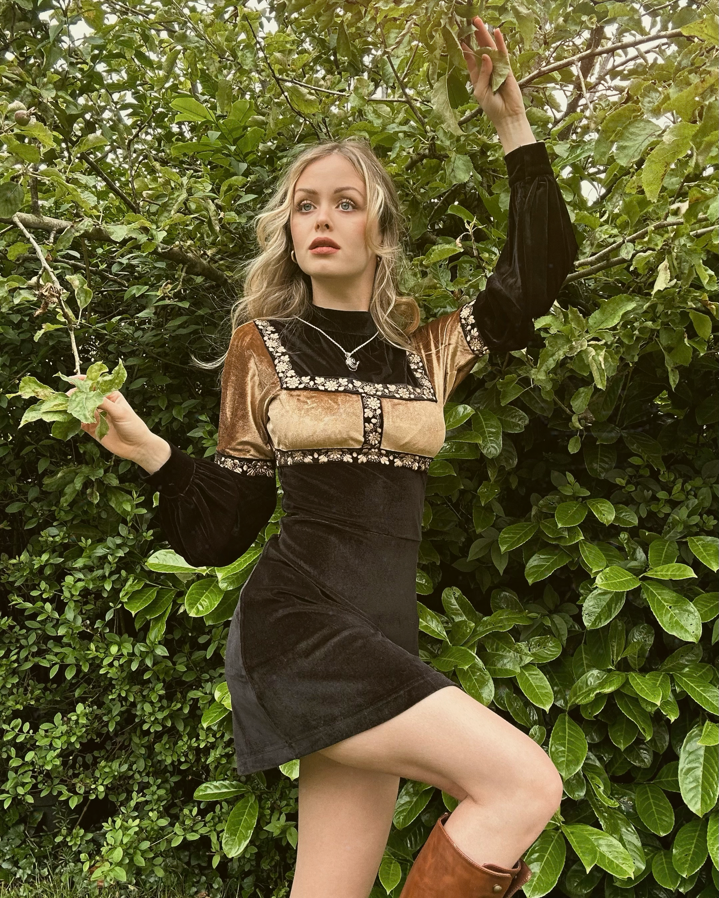 Medieval Mini-Dress in Black and Gold Boogie Child Medieval Mini-Dress in Black and Gold Boogie Child
