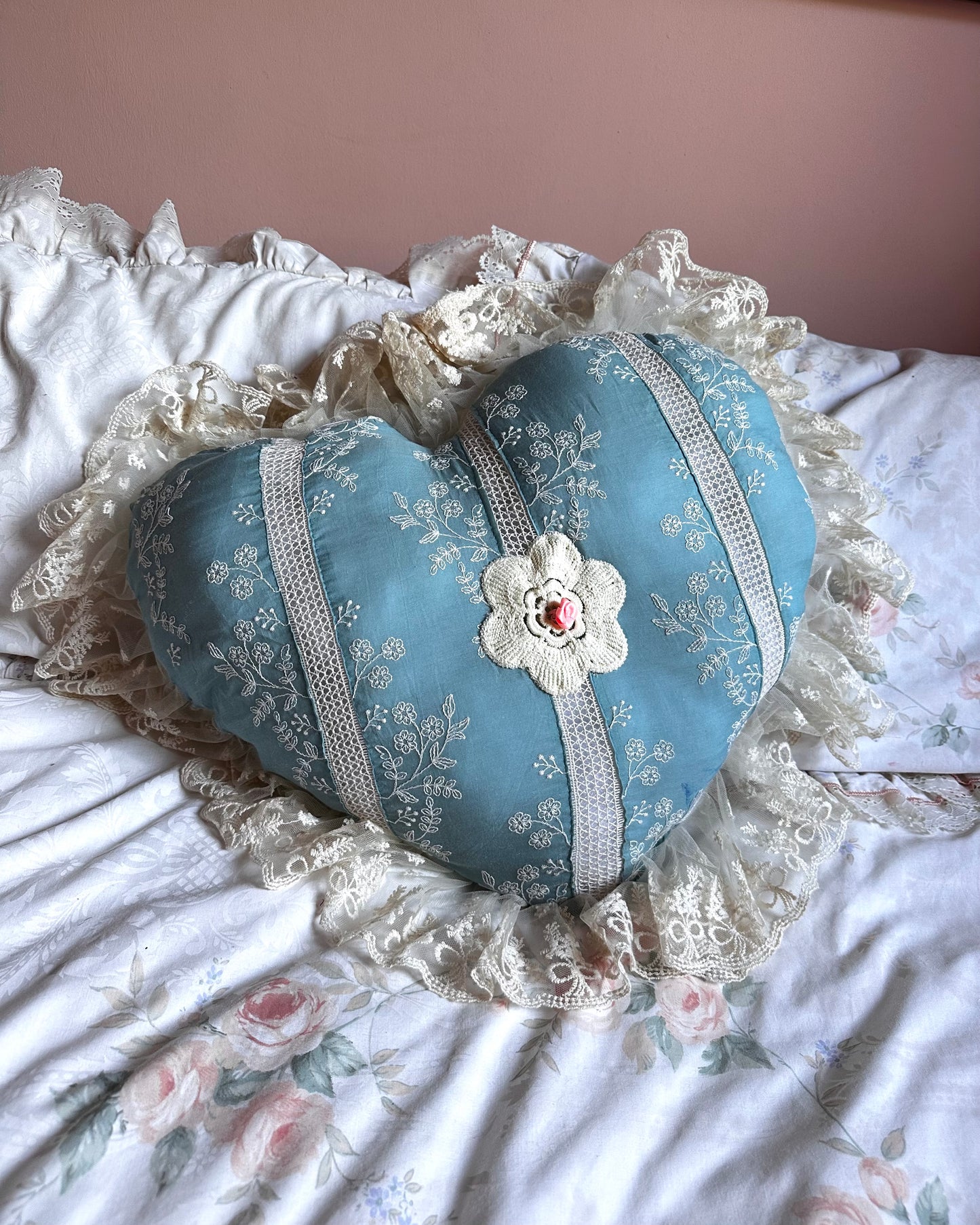 Heart Shaped Pillow in Coquette