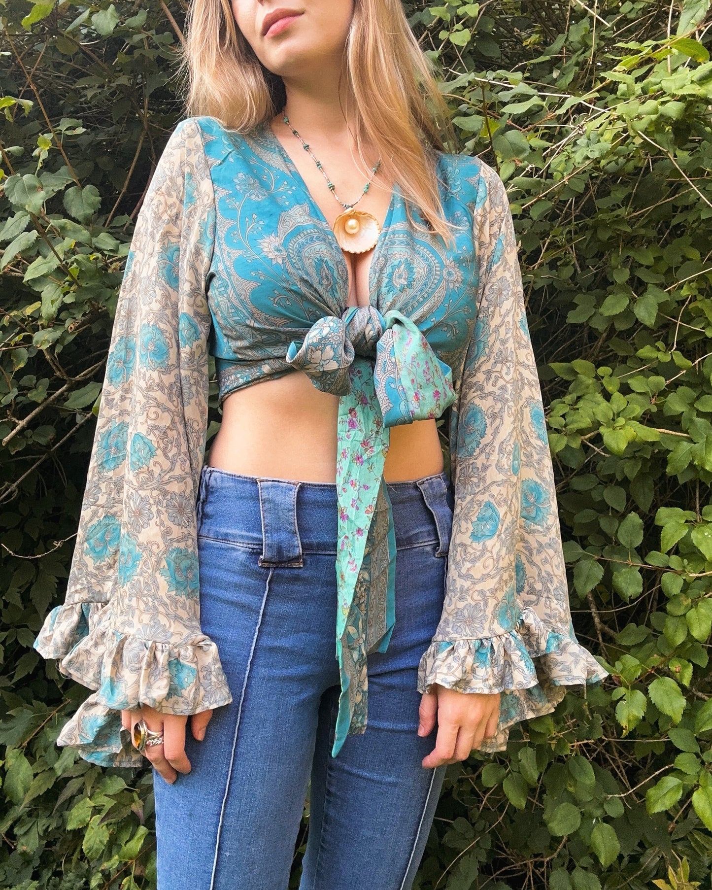 Ruffle Wrap Top in Dorothy