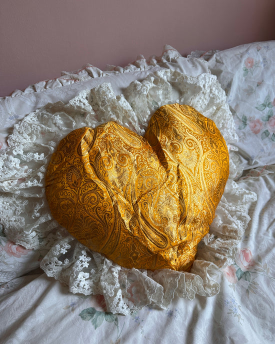 Heart Shaped Pillow in Sunbeam