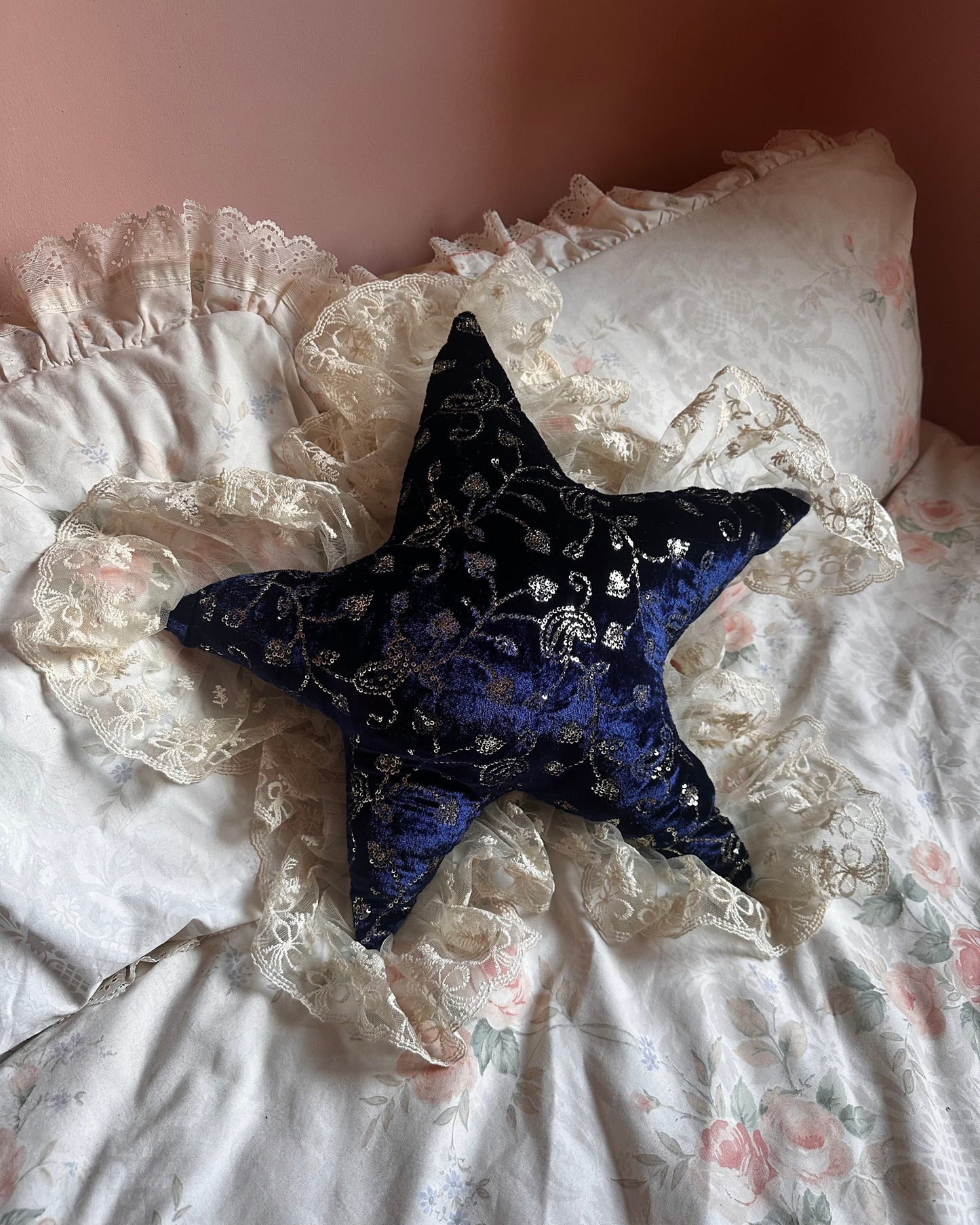 Wonky Star Shaped Pillow in Royal Blue