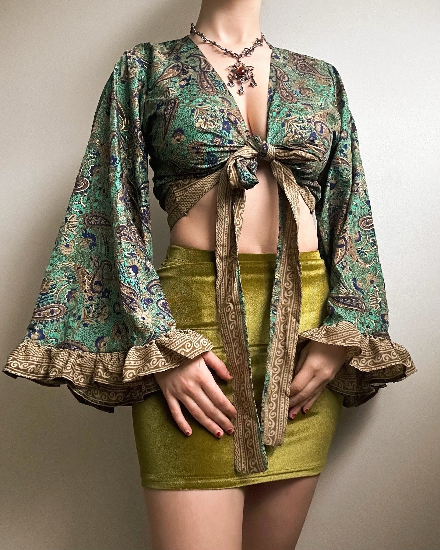 Ruffle Wrap Top in Herione