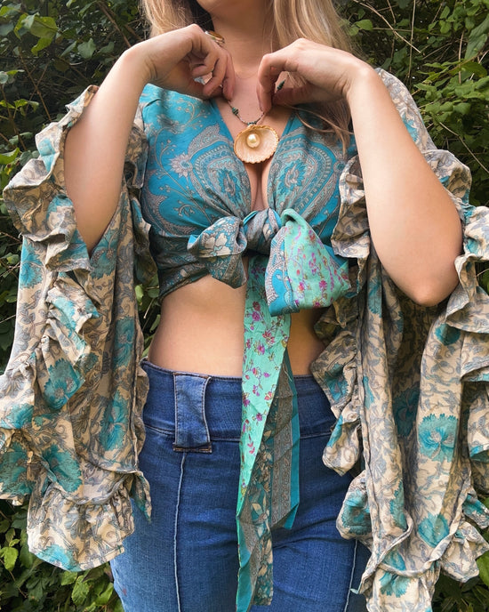 Ruffle Wrap Top in Dorothy