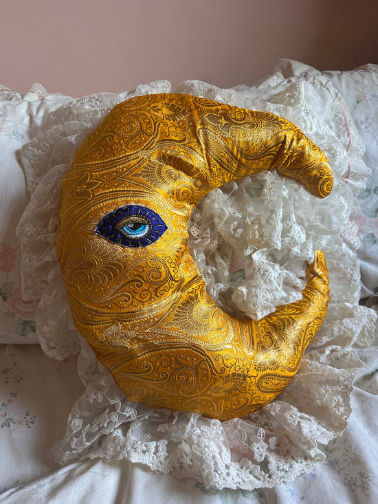 Moonface Shaped Pillow in Sunshine