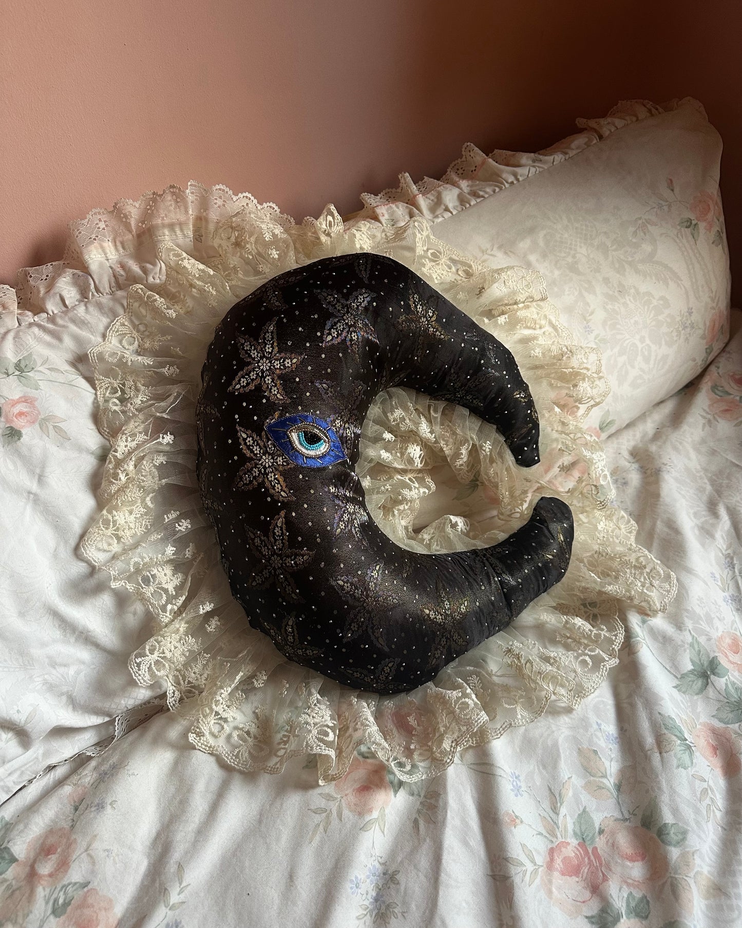 Moonface Shaped Pillow in Celestial